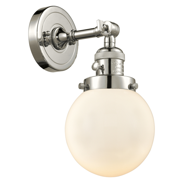 Innovations Lighting One Light Sconce With A High-Low-Off" Switch." 203SW-PN-G201-6